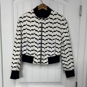 Neil Barrett Black and White Patterned Bomber Jacket Women’s Small